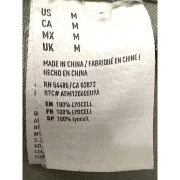 American Eagle Outfitters Boyfriend Fit Button Up Shirt Medium Green Long Sleeve - Picture 7 of 11